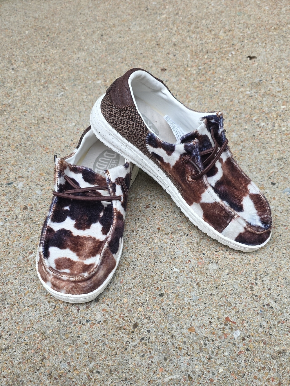 Hey Dude Wendy Tartan Cow Print Buckle Exclusive Size 5